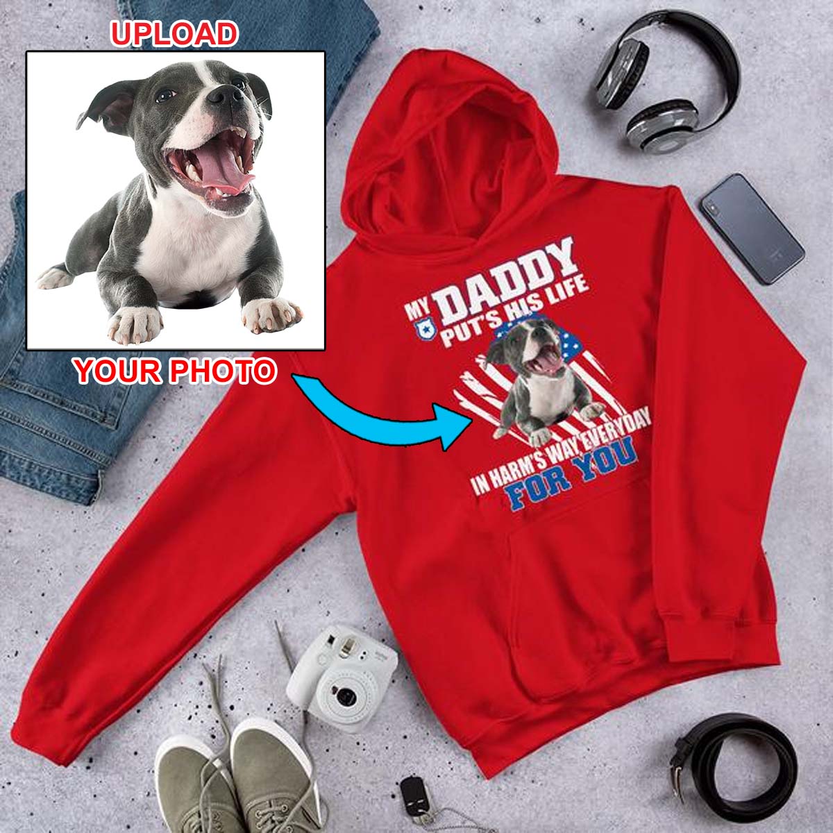 Fantastic Quality Hoodie Featuring Your Own Dog 4 Terriers Only