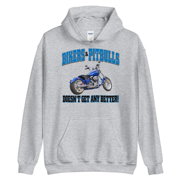 Biker and Pitbull Unisex Hoodie - 4 Terriers Only