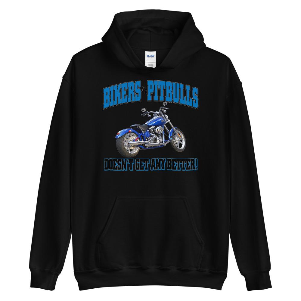 Biker and Pitbull Unisex Hoodie - 4 Terriers Only