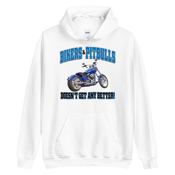 Biker and Pitbull Unisex Hoodie - 4 Terriers Only