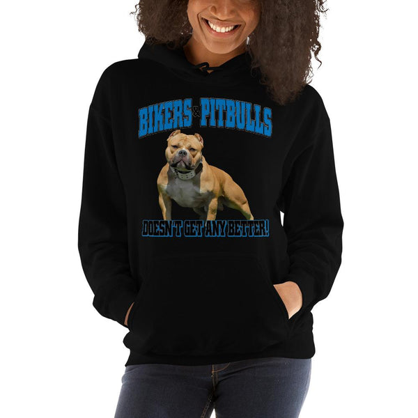 Fantastic Biker and Pitbull Unisex Hoodie - 4 Terriers Only