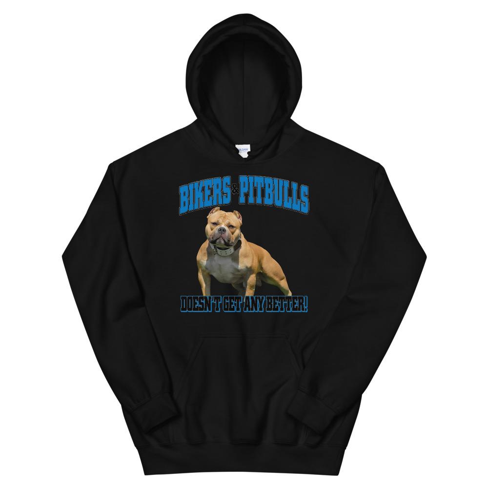 Fantastic Biker and Pitbull Unisex Hoodie - 4 Terriers Only