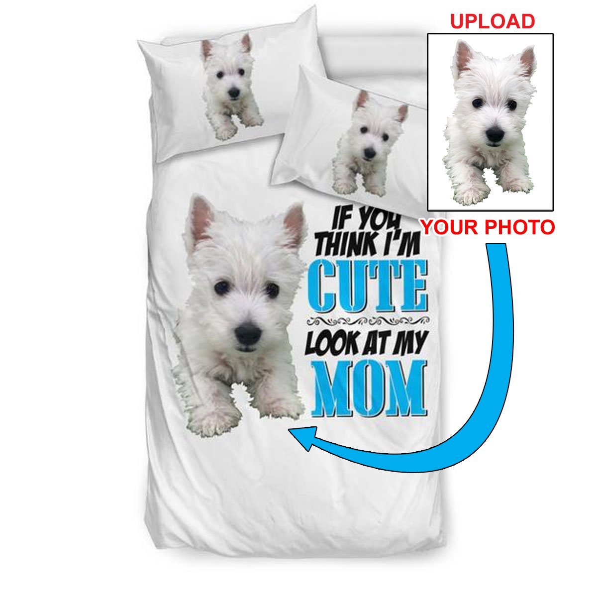 Have Your Own Dogs Photo Printed On This Stunning Bed Set - 4 Terriers Only