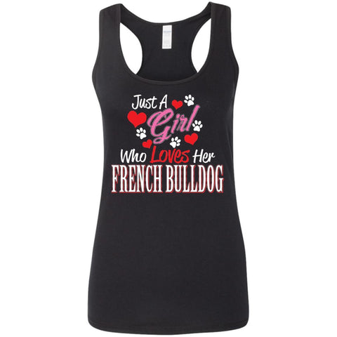 Just Love My Frenchie, Ladies' Softstyle Racerback Tank - 4 Terriers Only