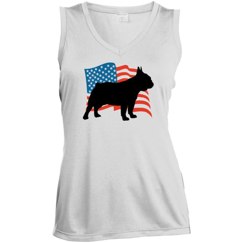 Ladies' Sport-Tek Frenchie Lover Sleeveless Moisture Absorbing V-Necks - 4 Terriers Only