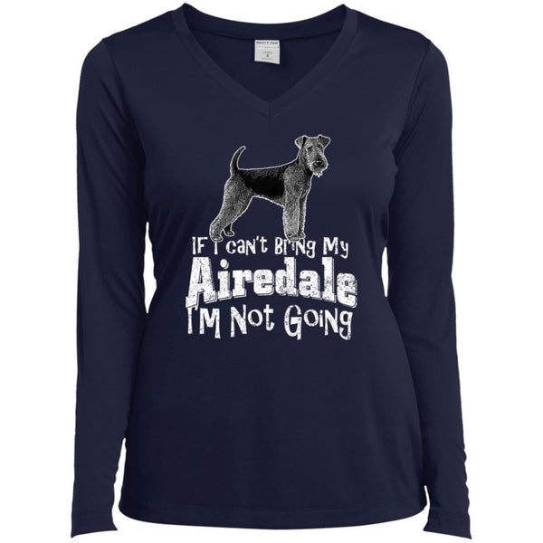 Me and my Airedale, Ladies' LS Performance V-Neck T-Shirt - 4 Terriers Only