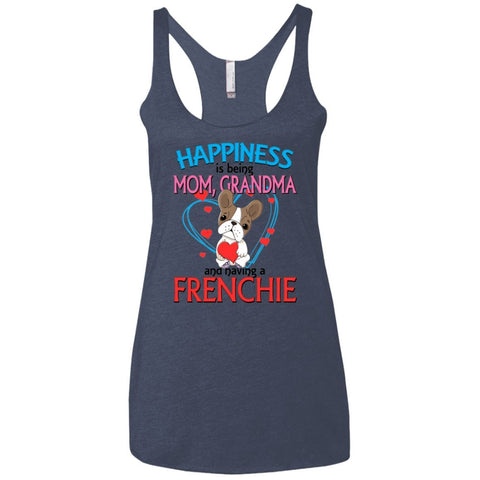 Mom,Grandma, Frenchie Triblend Racerback Tank - 4 Terriers Only