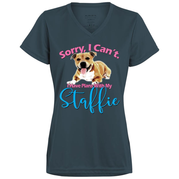 Plans With My Staffie, Ladies T-Shirt - 4 Terriers Only